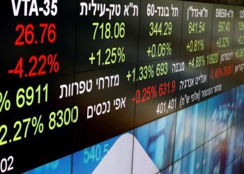 Israel stocks lower at close of trade; TA 35 down 1.04%