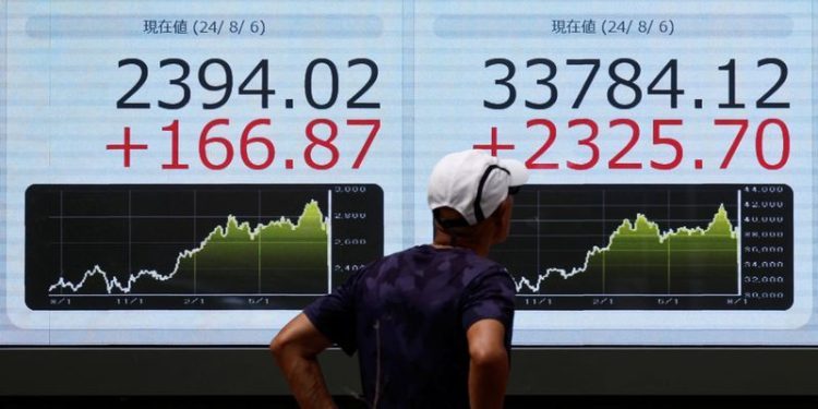 Asia stocks scale 2-1/2-year peak on China’s expansive stimulus measures