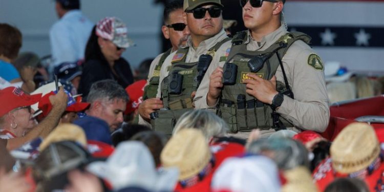 Man arrested outside Trump event in Calif. over illegal possession of guns