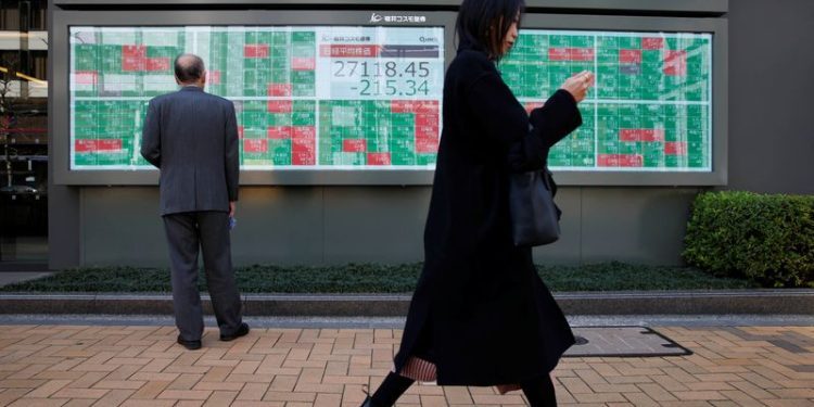Asia shares stumble; long-end US bond yields rise with dollar