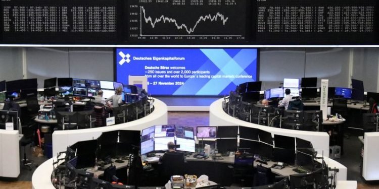 European stocks finish at one-month high, French politics in focus