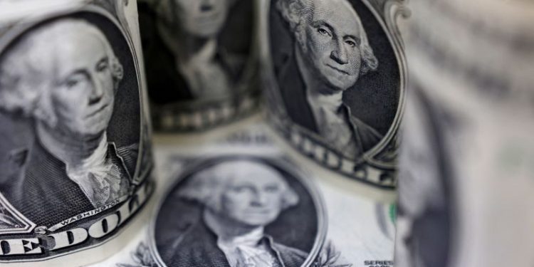 Dollar slips, but on track for hefty gains in 2024
